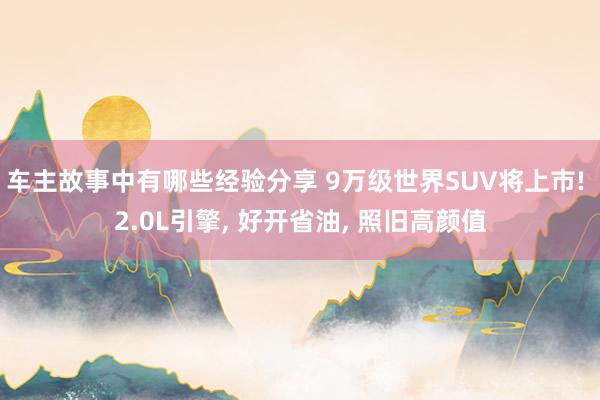 车主故事中有哪些经验分享 9万级世界SUV将上市! 2.0L引擎, 好开省油, 照旧高颜值