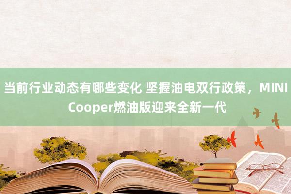 当前行业动态有哪些变化 坚握油电双行政策，MINI Cooper燃油版迎来全新一代