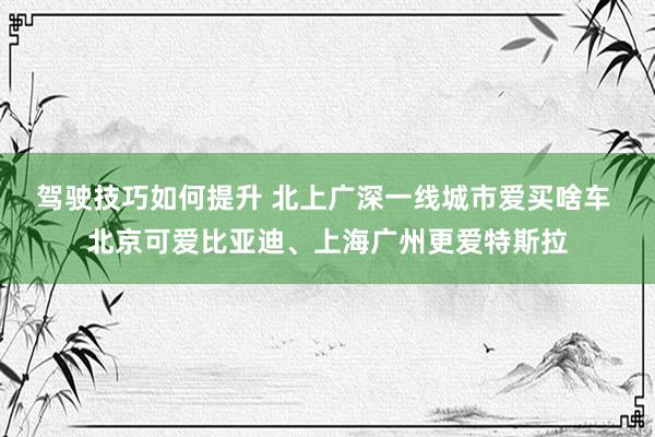 驾驶技巧如何提升 北上广深一线城市爱买啥车 北京可爱比亚迪、上海广州更爱特斯拉