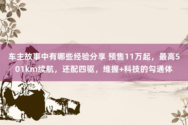 车主故事中有哪些经验分享 预售11万起，最高501km续航，