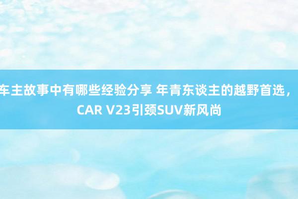 车主故事中有哪些经验分享 年青东谈主的越野首选，iCAR V23引颈SUV新风尚