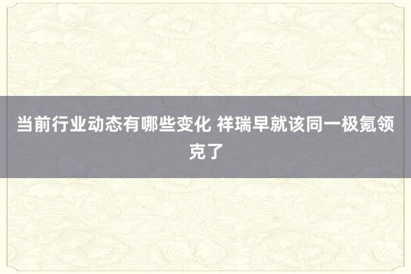 当前行业动态有哪些变化 祥瑞早就该同一极氪领克了