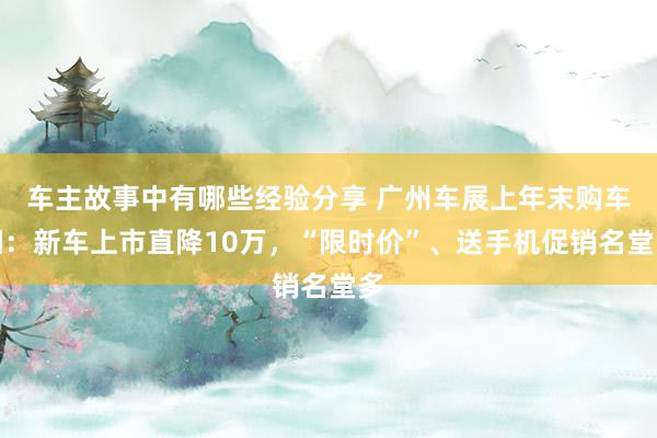 车主故事中有哪些经验分享 广州车展上年末购车潮：新车上市直降10万，“限时价”、送手机促销名堂多