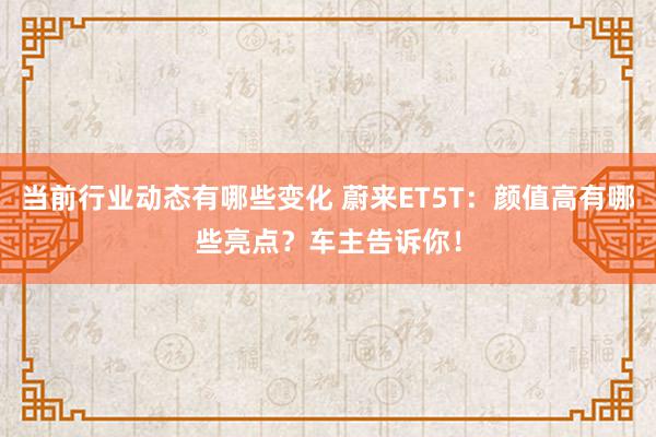 当前行业动态有哪些变化 蔚来ET5T：颜值高有哪些亮点？车主告诉你！