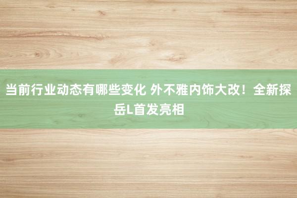 当前行业动态有哪些变化 外不雅内饰大改！全新探岳L首发亮相