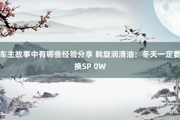 车主故事中有哪些经验分享 斡旋润滑油：冬天一定要换SP 0W