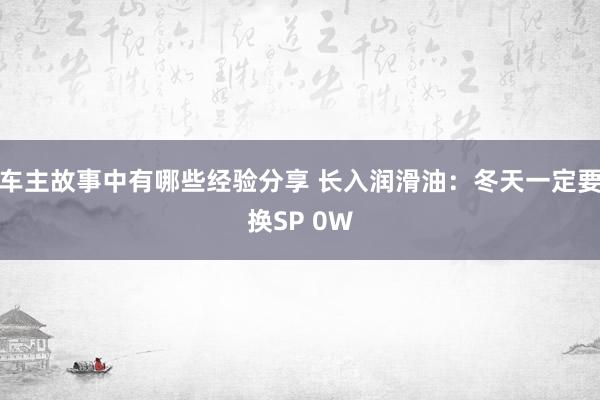 车主故事中有哪些经验分享 长入润滑油：冬天一定要换SP 0W