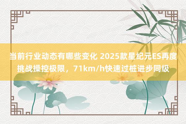 当前行业动态有哪些变化 2025款星纪元ES再度挑战操控极限，71km/h快速过桩进步同级