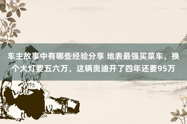 车主故事中有哪些经验分享 地表最强买菜车，换个大灯要五六万，