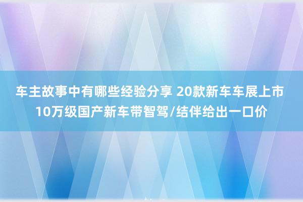 车主故事中有哪些经验分享 20款新车车展上市 10万级国产新