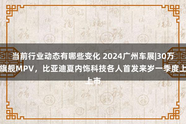 当前行业动态有哪些变化 2024广州车展|30万级旗舰MPV