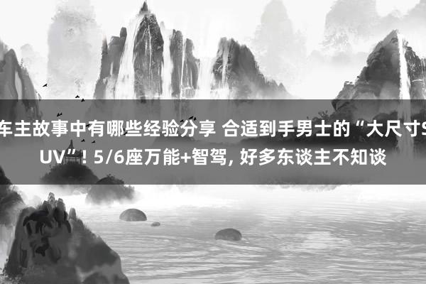 车主故事中有哪些经验分享 合适到手男士的“大尺寸SUV”! 5/6座万能+智驾, 好多东谈主不知谈