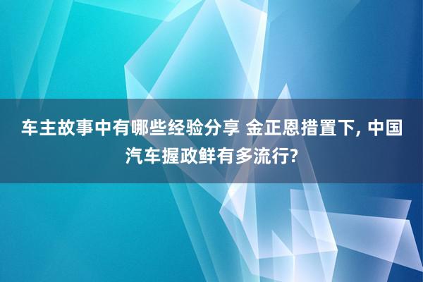 车主故事中有哪些经验分享 金正恩措置下, 中国汽车握政鲜有多流行?