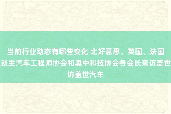 当前行业动态有哪些变化 北好意思、英国、法国华东谈主汽车工程师协会和奥中科技协会各会长来访盖世汽车