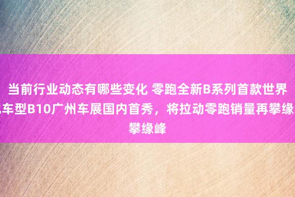 当前行业动态有哪些变化 零跑全新B系列首款世界化车型B10广州车展国内首秀，将拉动零跑销量再攀缘峰