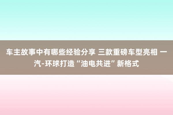 车主故事中有哪些经验分享 三款重磅车型亮相 一汽-环球打造“油电共进”新格式