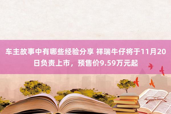 车主故事中有哪些经验分享 祥瑞牛仔将于11月20日负责上市，